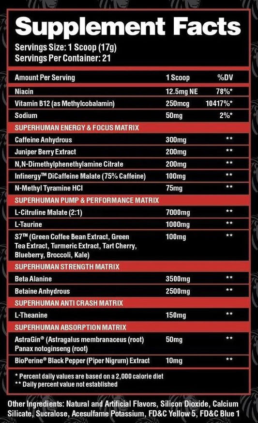 Alpha Lion Superhuman Supreme Pre Workout 21 Servings
