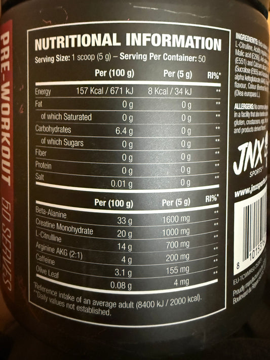 JNX Sports The Curse! Pre Workout 250g 50 Servings