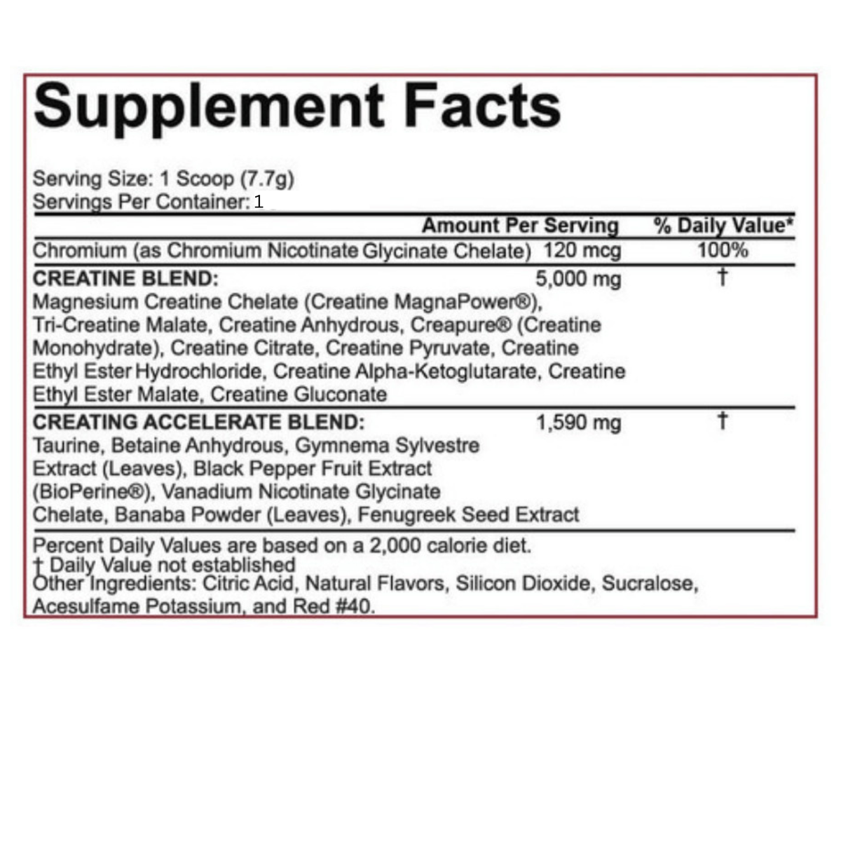 5% Nutrition Crea-TEN Creatine Sample 7.7g