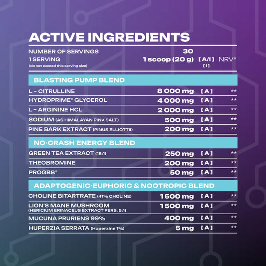 Veiny Galaxy Neuro-Flow Non Stim Pre Workout 30 Servings 600g