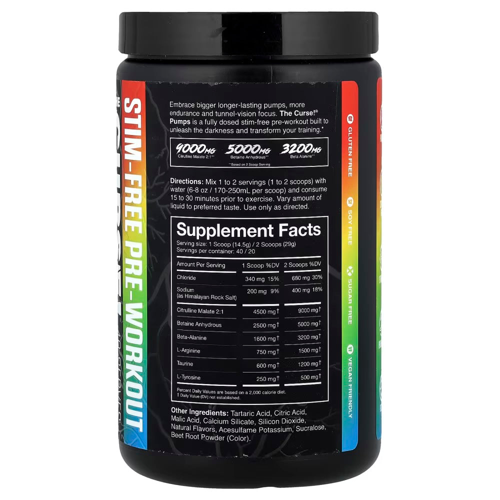JNX The Curse! Pump Non Stim Pre Workout 580g 40/20 Servings