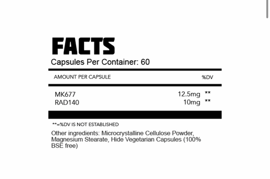 Thoroughbred Labs MK677 & RAD140 Stack 60 Capsules