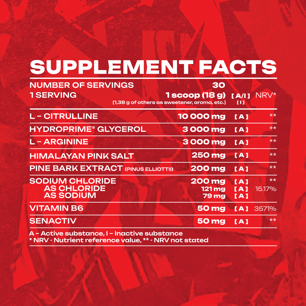 Veiny Galaxy Pump Junky Non Stim Pre Workout 30 Servings