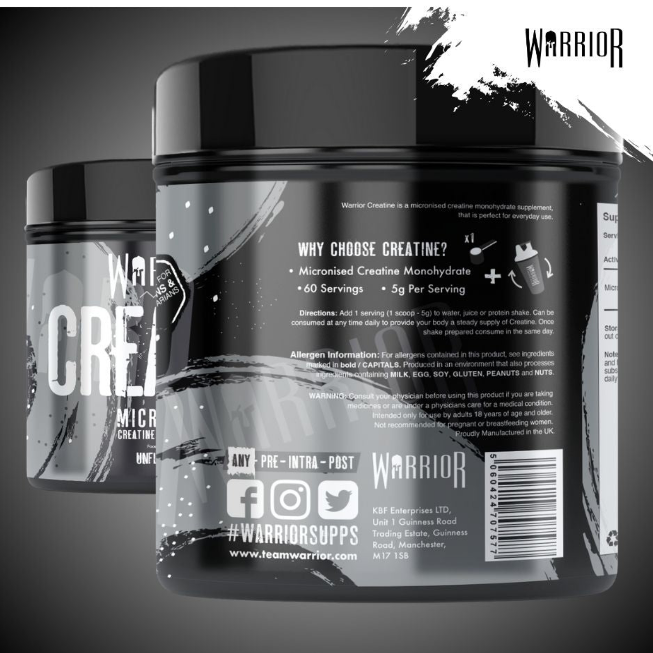 Warrior Creatine Monohydrate 60 Servings