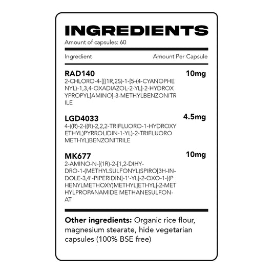 Wartorn Labz Golden Stack (MK677, RAD140, LGD4033) 60 Capsules