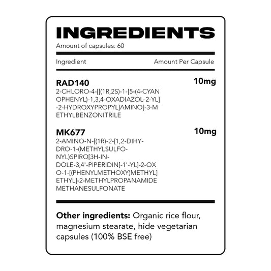 Wartorn Labz MK677 & RAD140 Stack 60 Capsules