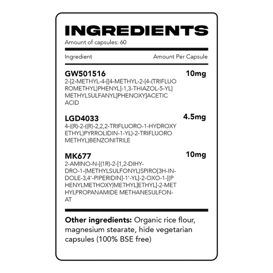 Wartorn Labz Quantum Stack (MK677, GW501516, LGD4033) 60 Capsules