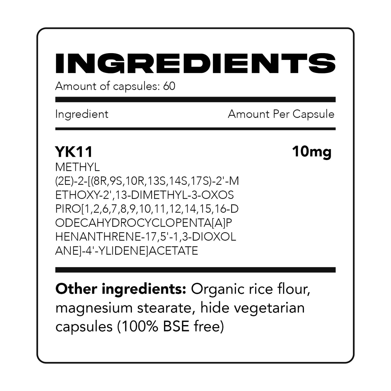 Wartorn Labz YK11 10mg 60 Capsules