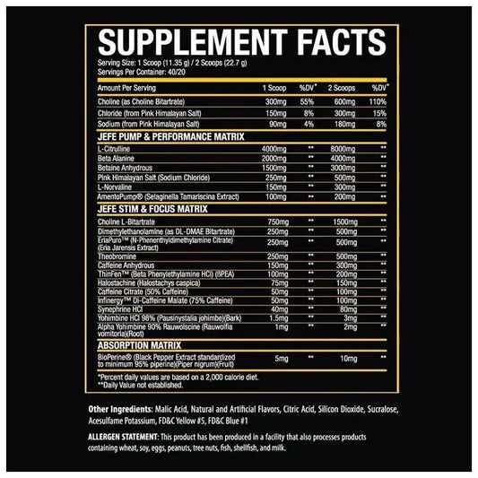 Xtremis Cartel El Jefe Pre Workout 40/20 Servings