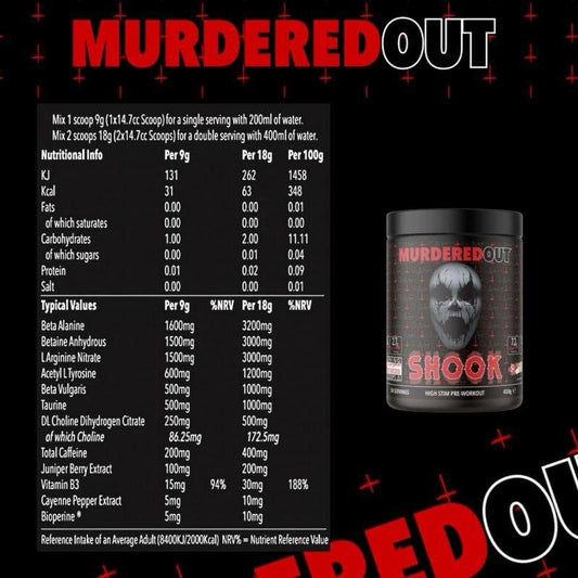 Murdered Out Shook Pre Workout 450g