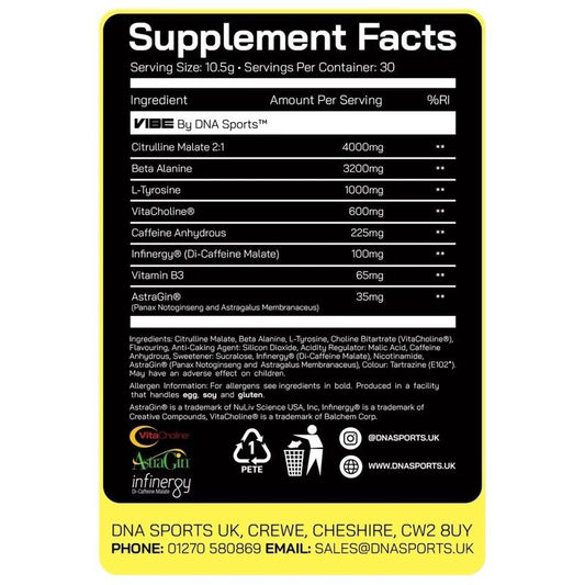 DNA Sports Vibe V2 Pre Workout 315g 30 Servings