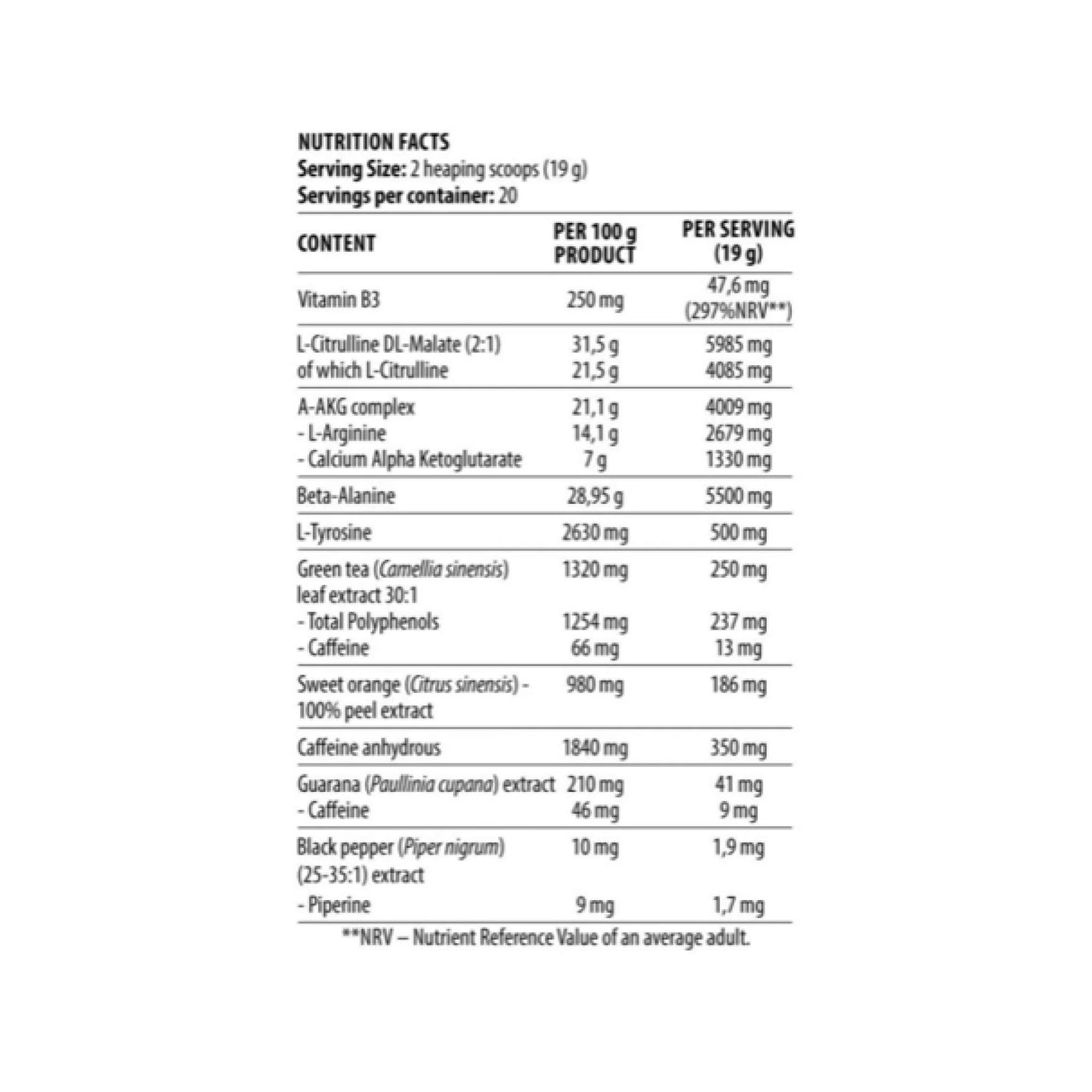 DY Blood And Guts Pre Workout 20 Servings