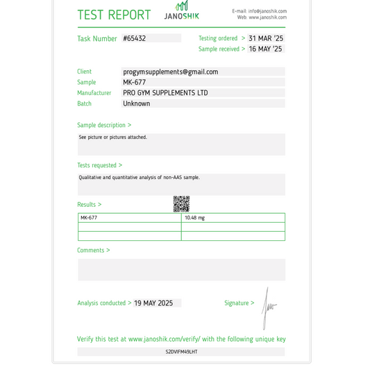 MK677 10mg 60 Capsules by Pro Gym Supplements (Lab Tested)