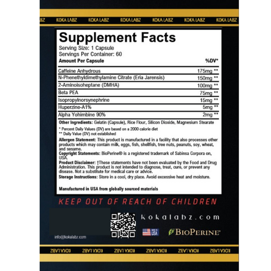 Koka Labz White Rush 60 Capsules