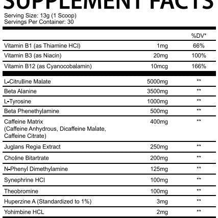 Mad House Innovations Chaotic Rage Pre Workout 30 Servings