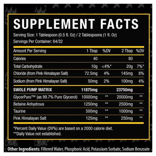 Xtremis Cartel Sicario Swole Non Stim Liquid Pump 64/32 Servings