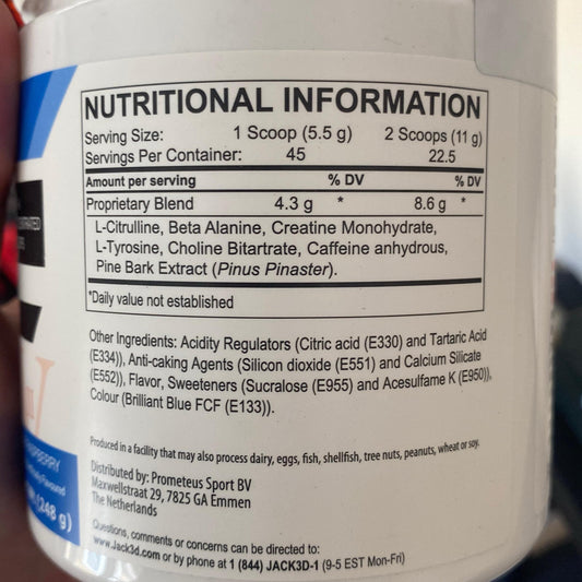 USP Labs Jack3d Advanced Pre Workout (New Formula) 248g