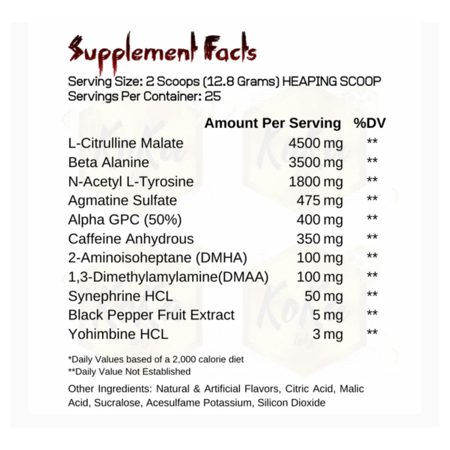 Koka Labz Dexter Halloween Edition Trick Or Treat Flavour Pre Workout 25 Servings