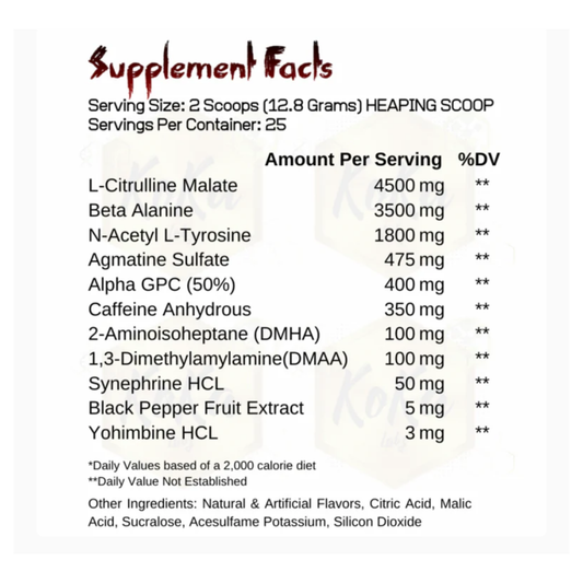 Koka Labz Dexter Halloween Edition Trick Or Treat Flavour Pre Workout 25 Servings