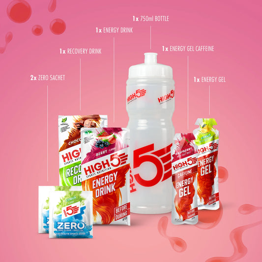 High5 Starter Pack Fitness Supplements Selection With Bottle