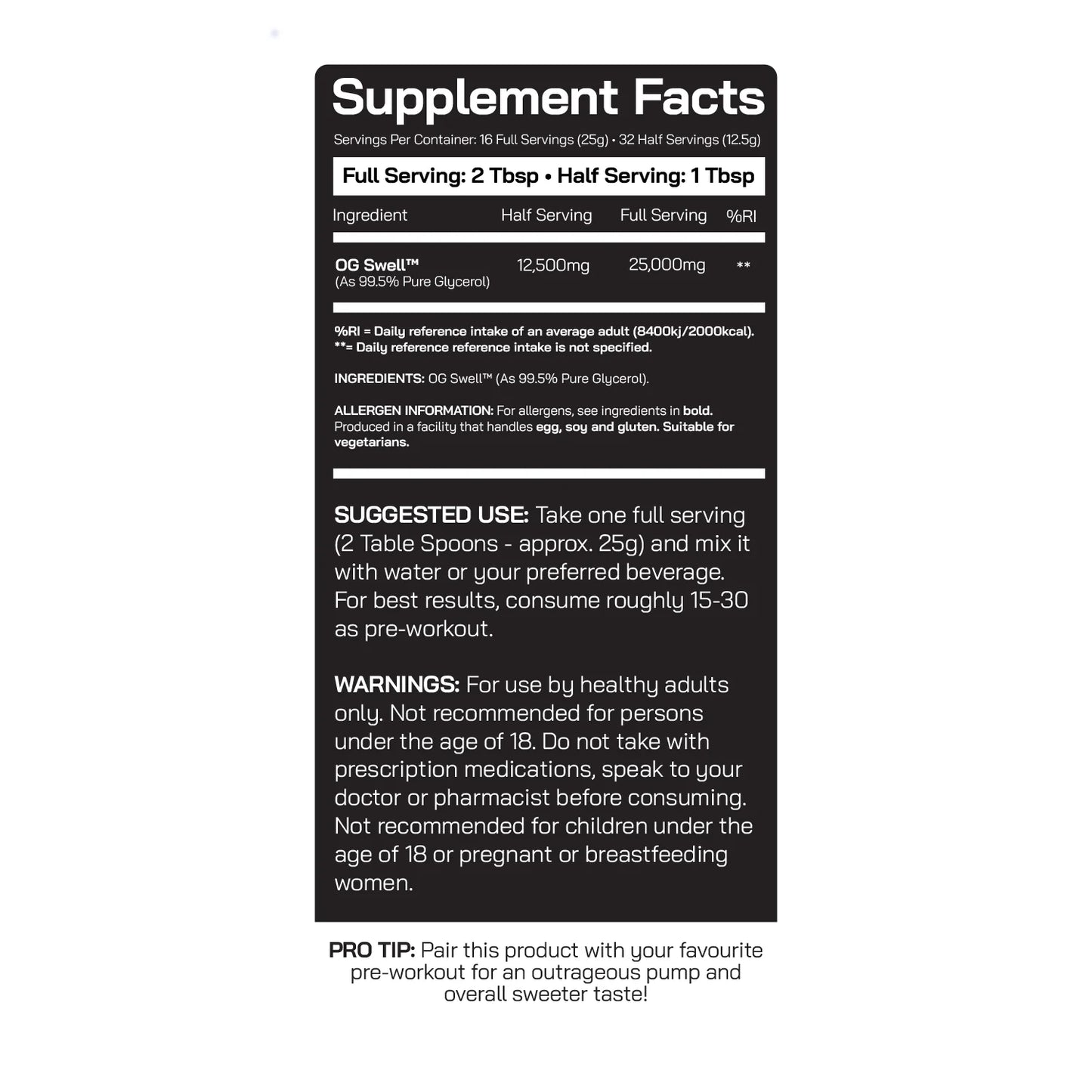 DNA Sports OG Swell Pump Serum 320ml 32/16 Servings Unflavoured