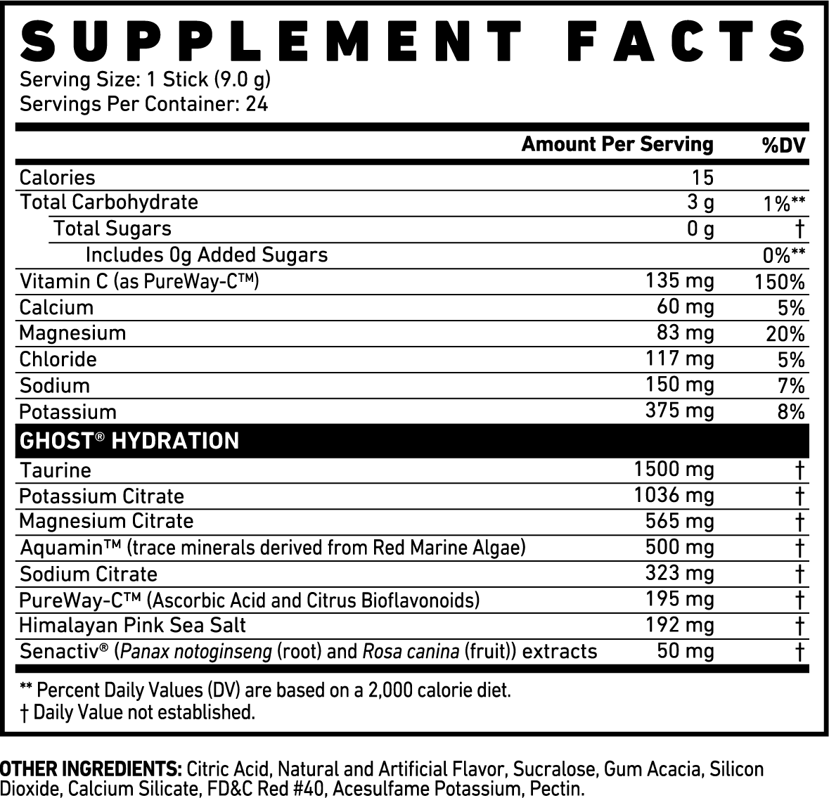 Ghost Hydration Sticks 24 Servings