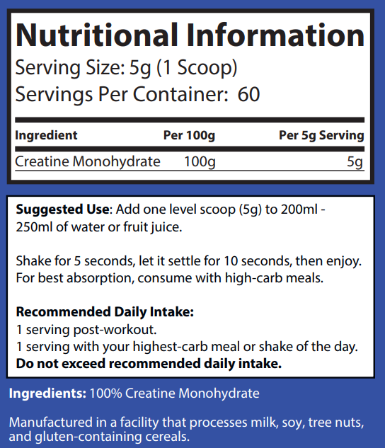 STRT Nutrition Creatine Monohydrate 60 Servings