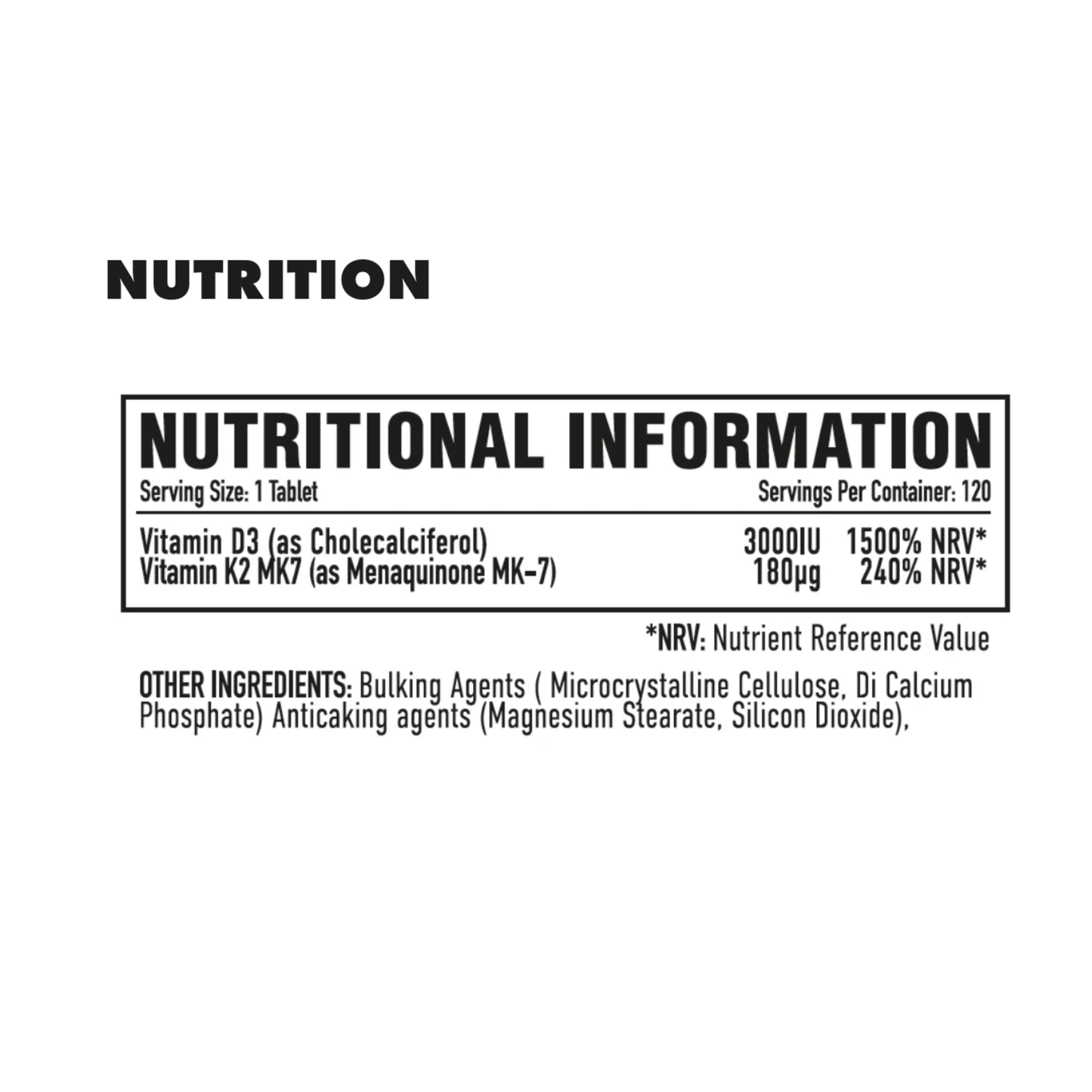 Per4m Vitamin D3 Plus K2 120 Servings