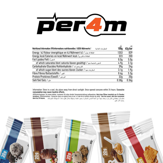 Per4m Protein Bar 62g Single Bar