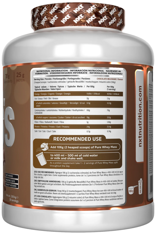 NXT Nutrition Pure Whey Mass 3.2Kg 30 Servings