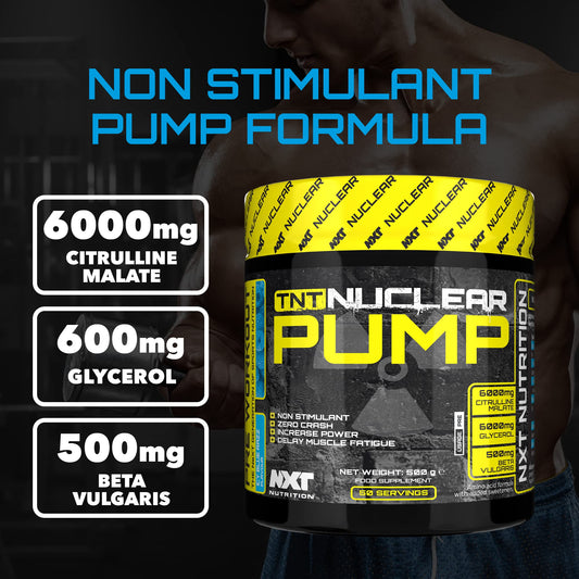 NXT Nutrition TNT Nuclear Pump Non Stim Pre Workout 500g 50 Servings