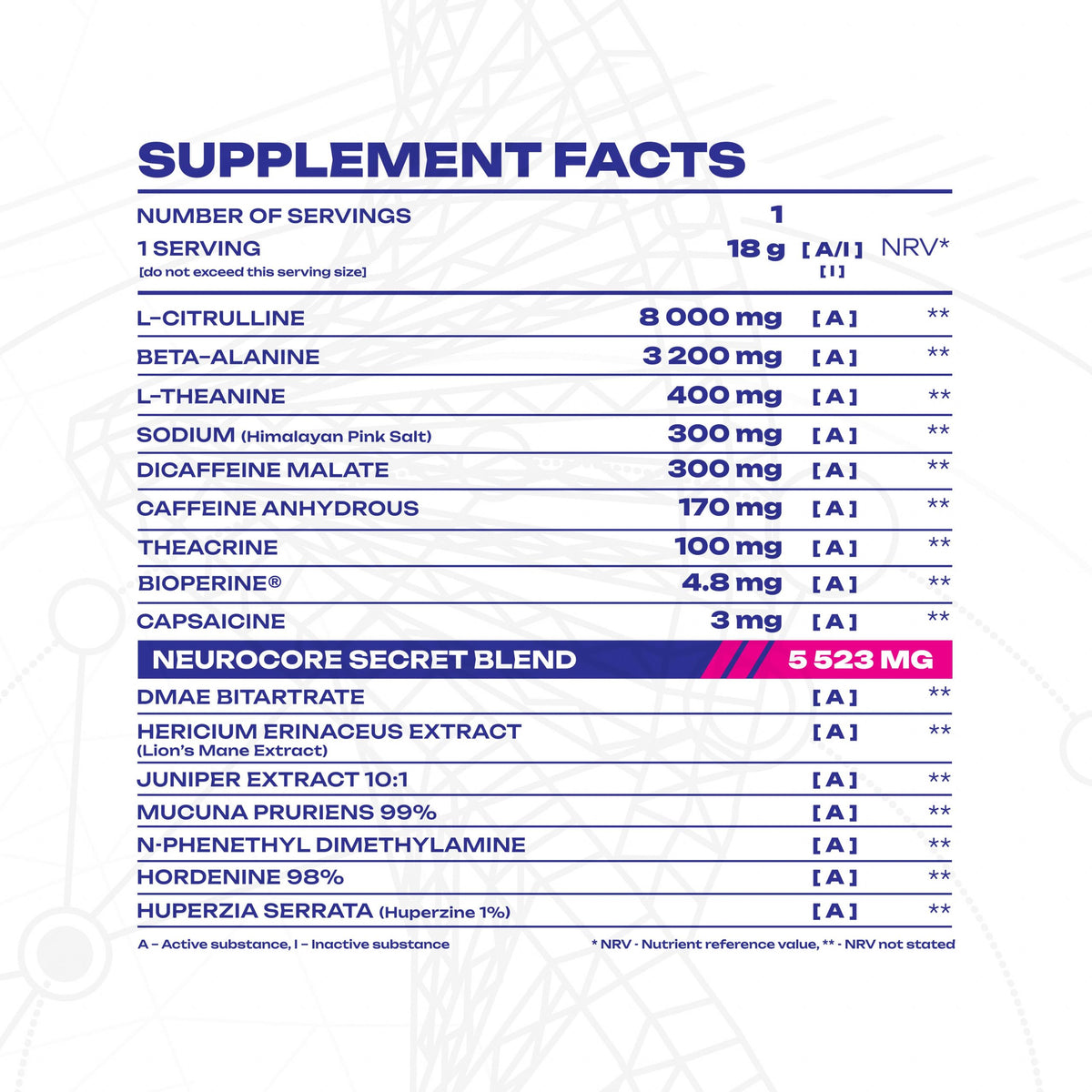 Veiny Galaxy Hyperion-X1 Pre Workout Sample 18g