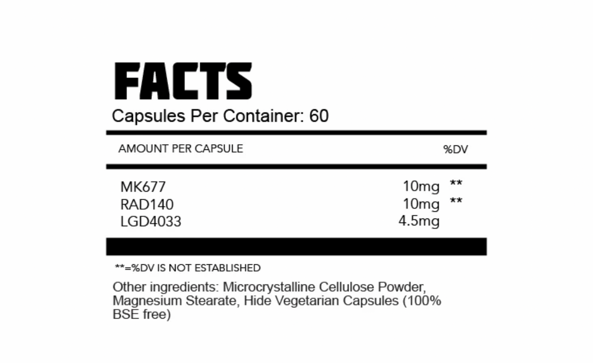 Thoroughbred Labs Tri-Stack (MK677, RAD140,LGD4033) 60 Capsules