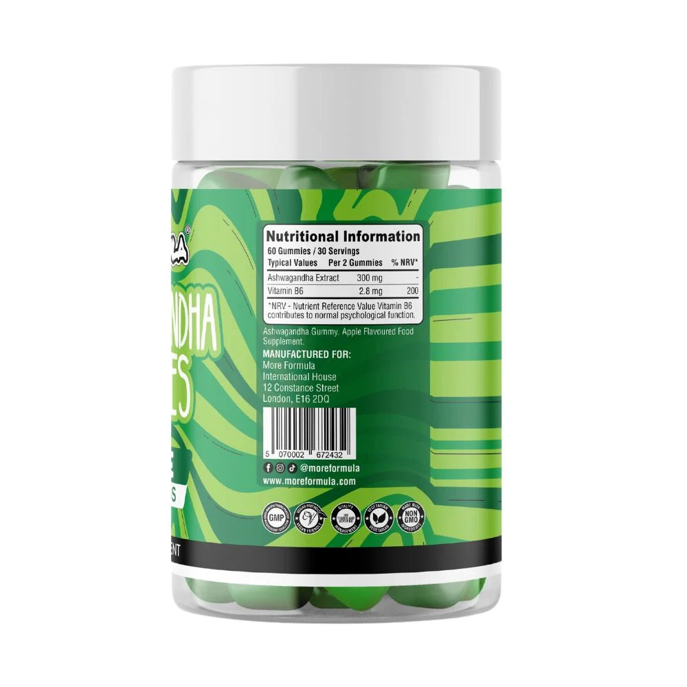 MoreFormula Ashwagandha Gummies Apple Flavour 30 Servings