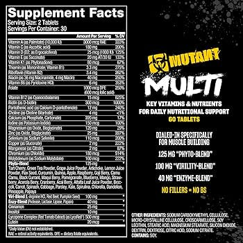 Mutant Multi Key Vitamins And Nutrients 60 Capsules