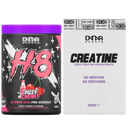 DNA Sports H8 Pre Workout 25 Servings with free creatine 300g