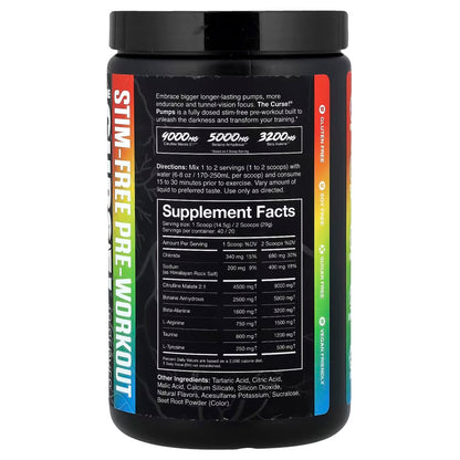 JNX The Curse! Pump Non Stim Pre Workout 580g 40/20 Servings