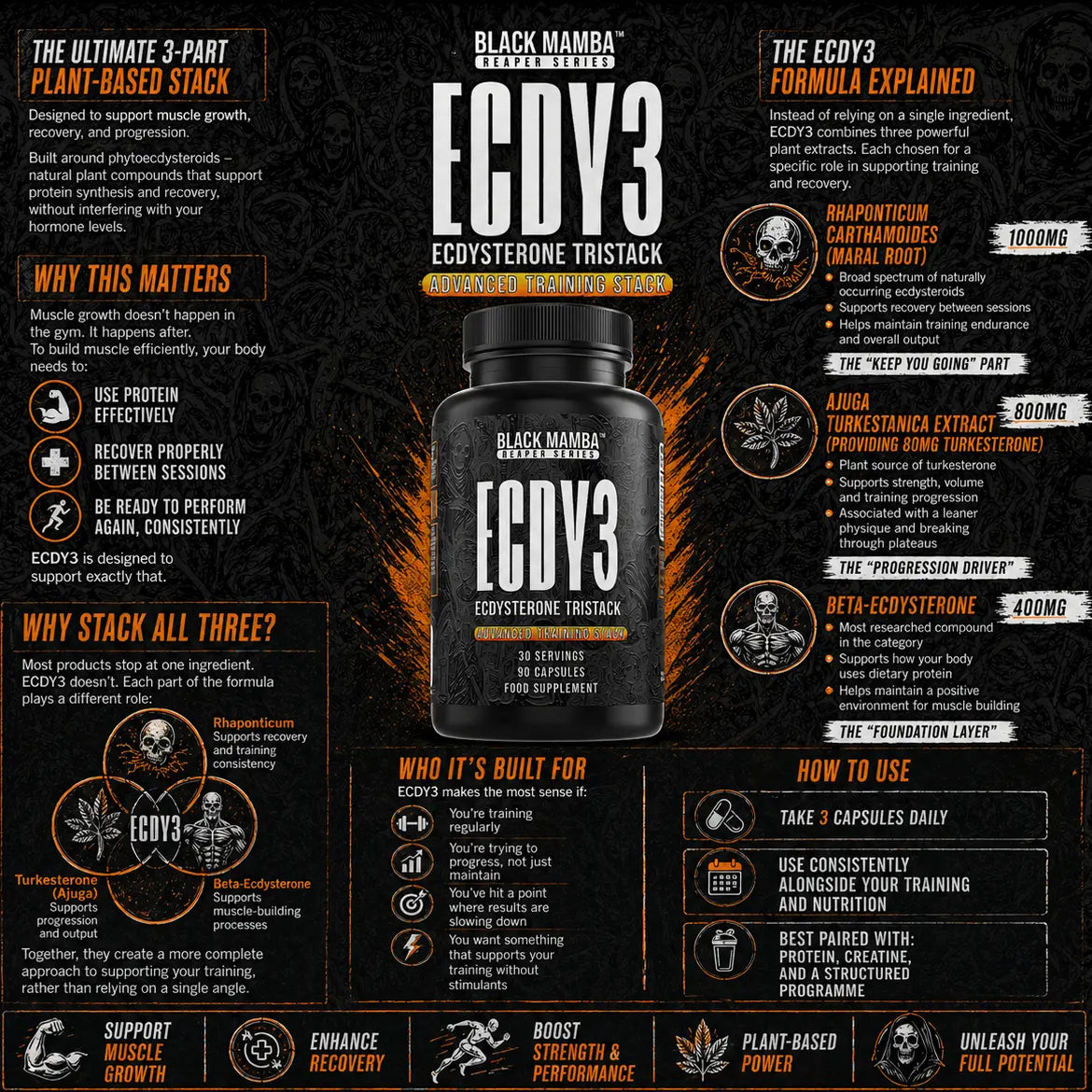 Black Mamba ECDY3 Ecdysterone Tristack 30 Servings, 90 Capsules