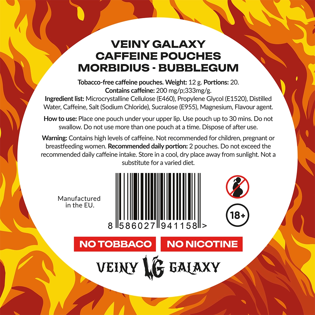 Veiny Galaxy Morbidius Caffeine Pouches 20 Portions