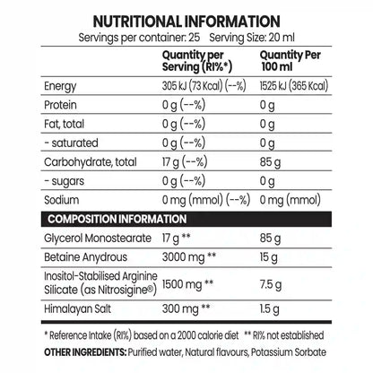 Chaos Crew Pump Juice Non Stim Pre Workout 500ml Unflavoured 25 Servings