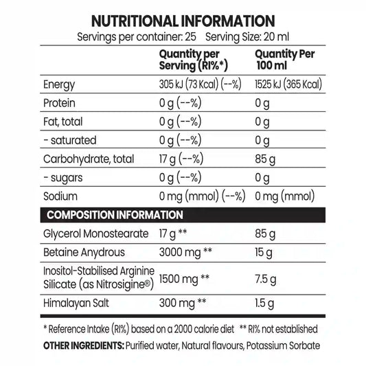 Chaos Crew Pump Juice Non Stim Pre Workout 500ml Unflavoured 25 Servings