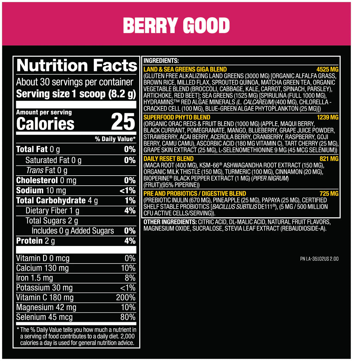 Mutant Big Greens Superfood Drink Mix 30 Servings