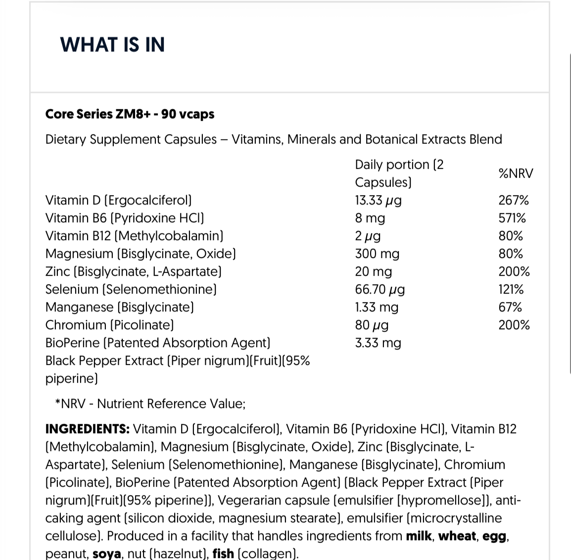 MUTANT CORE SERIES ZM8+ - 90 VCAPS
