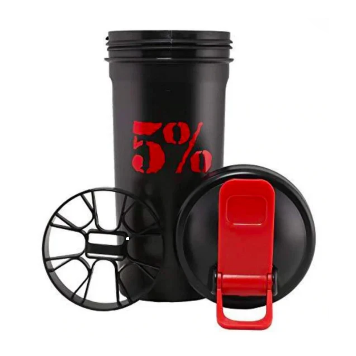 5% Nutrition Shaker Bottle Black/Red