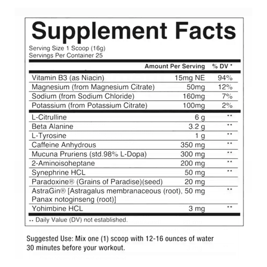 Condemned Labz Convict 2.0 DMHA Pre Workout 25 Servings (US Import)