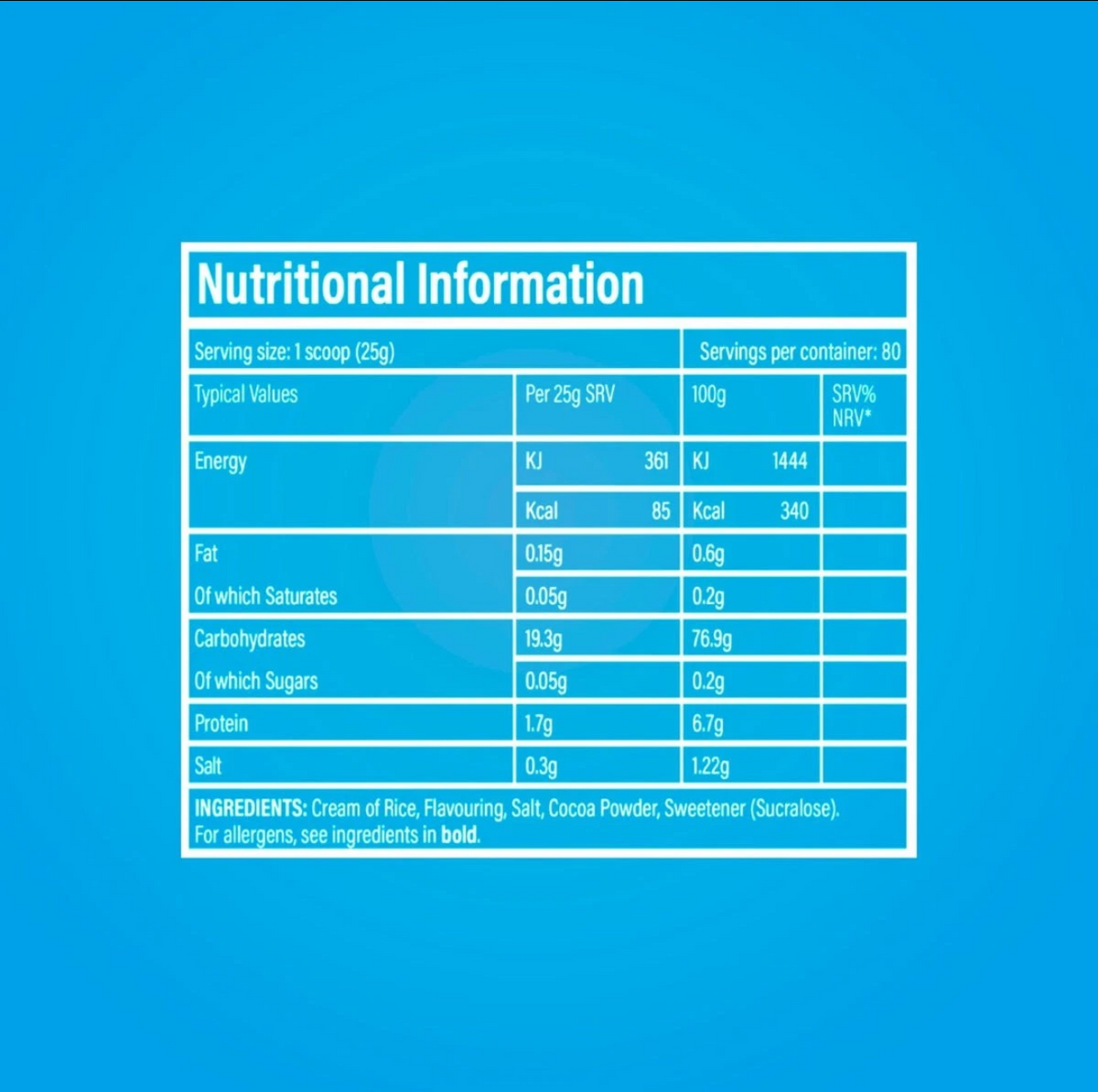 TBJP Cream Of Rice Sample 50g 2 Servings