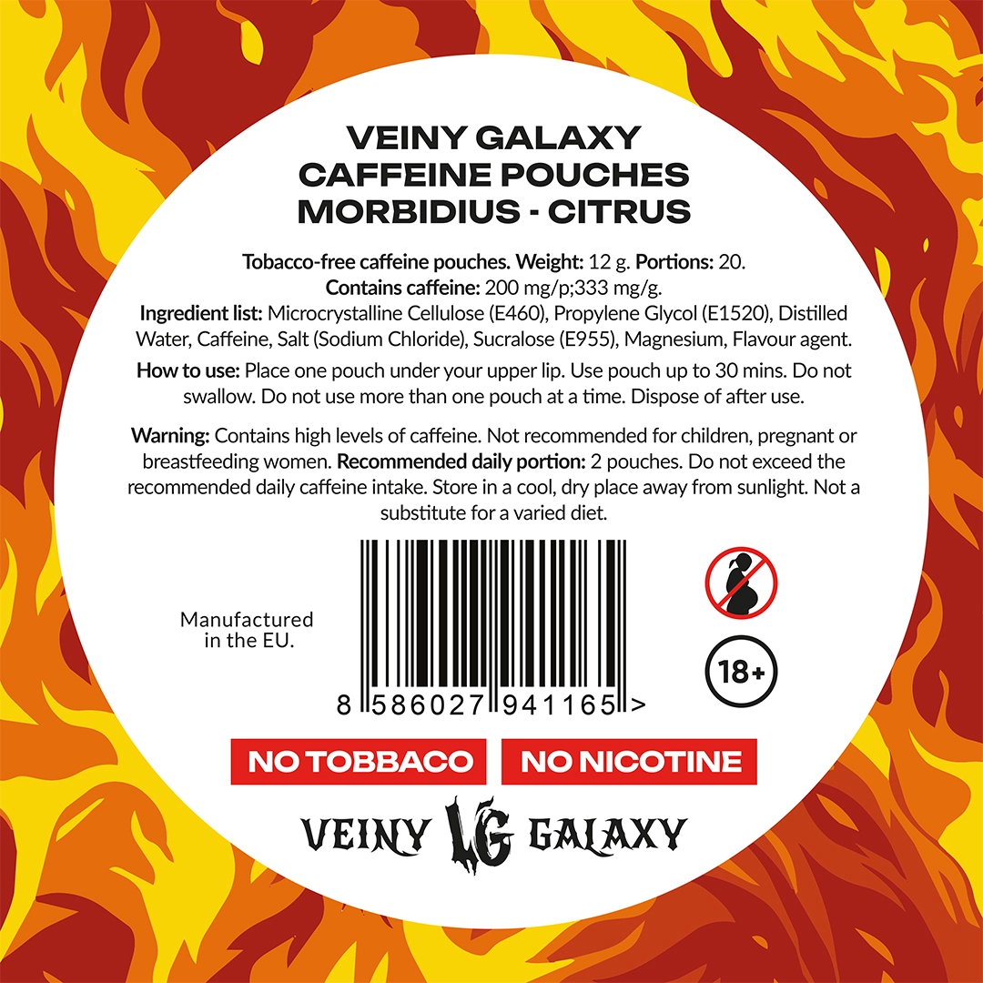 Veiny Galaxy Morbidius Caffeine Pouches 20 Portions