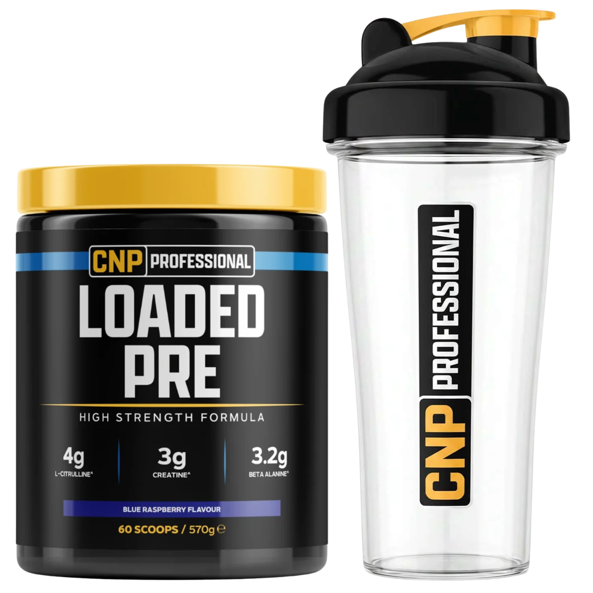 CNP Professional Loaded Pre 60/30 Servings 570g Pre Workout With CNP Shaker Bottle 700ml