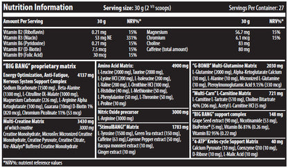 SciTec Nutrition Big Bang 3.0 Pre Workout 825g 25 Servings