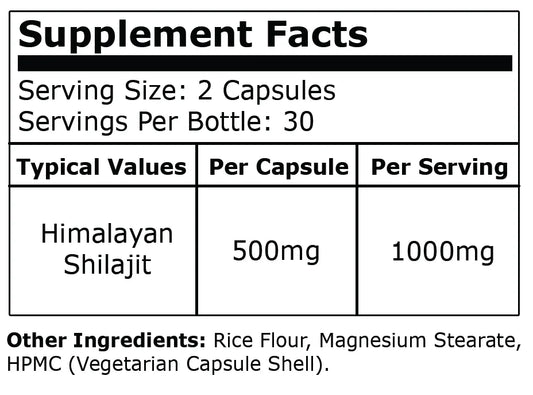 Black Mamba Shilajit 60 Capsules 30 Servings